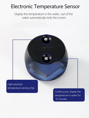 Vista 4 de Paquete de 2 termómetros digitales de baño para bañera, termómetro flotante recargable impermeable para baño de hielo, piscina