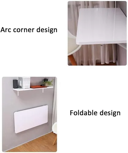 Vista 4 de Mesa de montaje en pared, escritorio de estudio multifuncional, mesa de comedor plegable de cocina, mesas de bar flotantes, escritorio