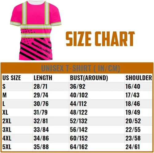 Vista 7 de HiVis Custom Camisa de alta visibilidad de color con bandera de Estados Unidos para hombres y mujeres con nombre personalizado camiseta de seguridad