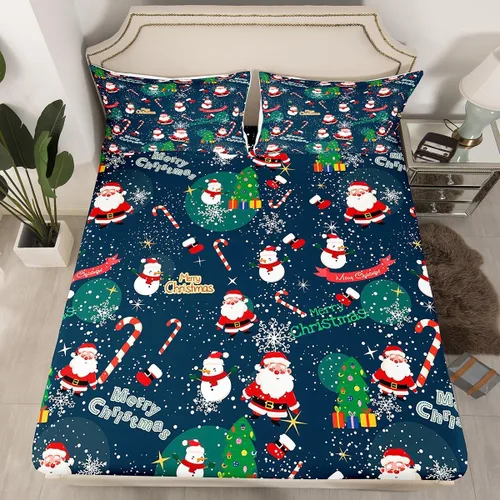 Vista 30 de Erosebridal Divertida sábana bajera ajustable de Halloween para niños, lindo juego de ropa de cama de calabaza fantasma, decoración de Halloween