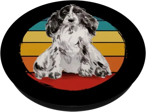 Vista 2 de Lindos PopSockets PopSockets intercambiables PopGrip para Cocker Spaniel en blanco y negro