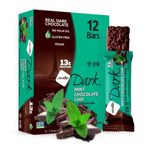 Vista 28 de NuGo Dark, caja variada de muestra, barra de proteínas veganas de 0.47-0.31 onzas, sin gluten, 12 CT
