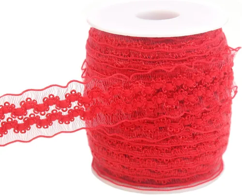 Vista 15 de Cinta de encaje elástica negra con volantes de 20 yardas para coser de 1 pulgada de organza de doble onda, ajuste de encaje, ropa y ropa