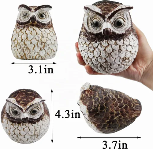 Vista 5 de Hide a Key Outdoor Key Hiders Waterproof Key Safe Storage Lock Box for Outside Yard Garden Ornament Large Size Design House Spare Holder Owl
