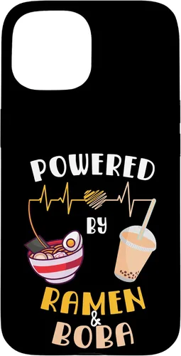 Vista 6 de Powered by Ramen & Boba Tea - Linda funda Kawaii Ramen Soup para iPhone 17