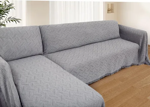 Vista 18 de HOMERILLA - Fundas de sofá seccional para sofá seccional, cobija de sofá en forma de L, 2 piezas, protector de muebles en forma de L para mascotas