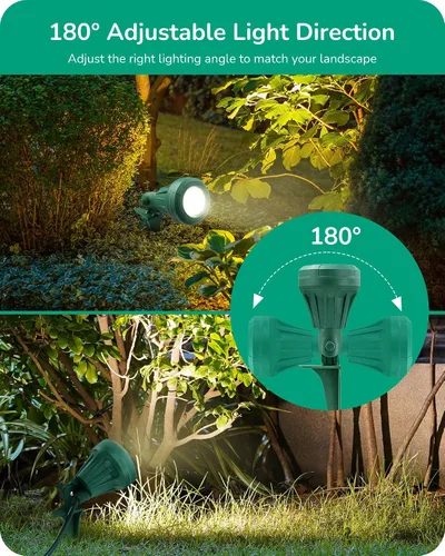 Vista 6 de EDISHINE Foco de 120 V para exteriores, 5 lentes de color extra, 5.5 W 500 lúmenes, foco LED impermeable para exteriores, iluminación de paisaje