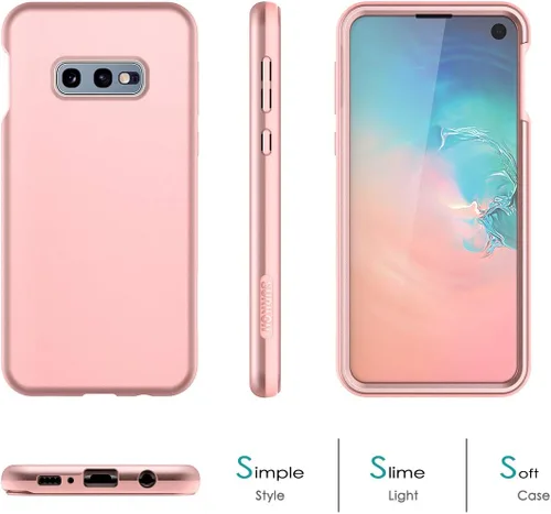 Vista 2 de SURITCH Funda para Samsung Galaxy S10e, 【Protector de pantalla integrado】【Compatible con carga inalámbrica】Cubierta trasera resistente híbrida Oro