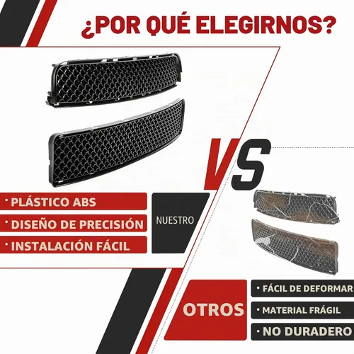 Vista 4 de HECASA Parrilla delantera superior e inferior compatible con Scion tC 2005-2010 Cubierta de parachoques de malla para capó de rejilla, color negro