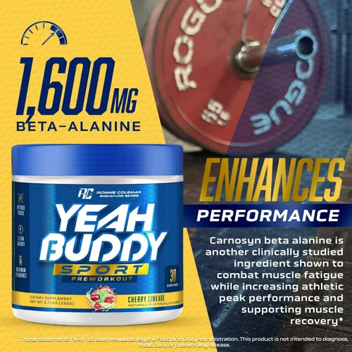 Vista 6 de Ronnie Coleman Signature Series NUEVO Polvo de preentrenamiento para mujeres y hombres, preentrenamiento con aminoácido beta alanina, L citrulina