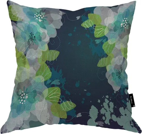 Vista 9 de Funda de Almohada Abstracta Smog para Sofá, Funda de Almohada Decorativa Caos Fractal Cosmos Rayas Curvadas de Algodón y Lino, Funda de Cojín