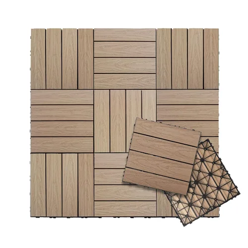 Vista 17 de NewTechWood UltraShield Naturale - Azulejo compuesto para exteriores (1 pie x 1 pie), color rosa de Seúl (10 pies cuadrados por caja)