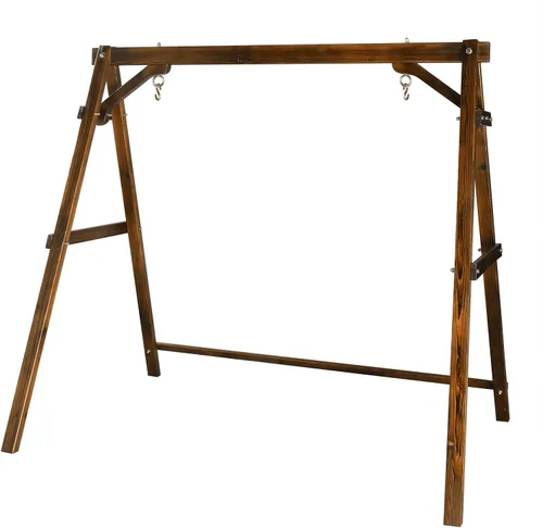 Vista 7 de Ochine Soporte de columpio de metal para porche, marco de columpio de madera resistente para adultos y niños, soporte de banco de columpio de porche