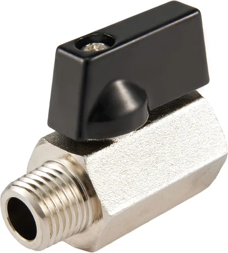 Vista 6 de EFIELD 1/4 Válvula de bola de latón de 1/4 "hembra NPT X 1/4" macho NPT válvula de cierre roscada, (MINI001)