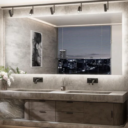Vista 30 de TETOTE - Espejo retroiluminado para baño con luz, botón táctil regulable y función antivaho (horizontal o vertical)