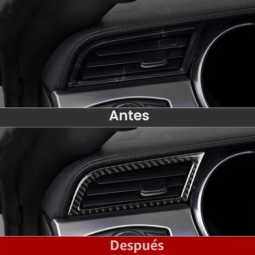 Vista 3 de Adhesivos de salida de aire acondicionado de automóvil, calcomanía de fibra de carbono, cubierta interior para Ford Mustang 2015-2023/Shelby GT350