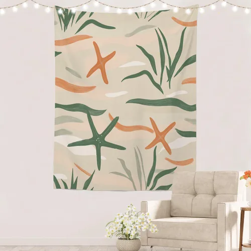 Vista 10 de Batmerry Peaceful Retreat Beautiful Landscape Polyester Tapestry, Blooming Garden Setting Lightweight Wall Hanging High-Definition Print Backdrop