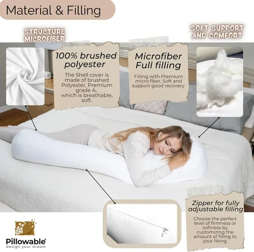 Vista 5 de Almohada corporal redonda tamaño King de 54 x 12 pulgadas