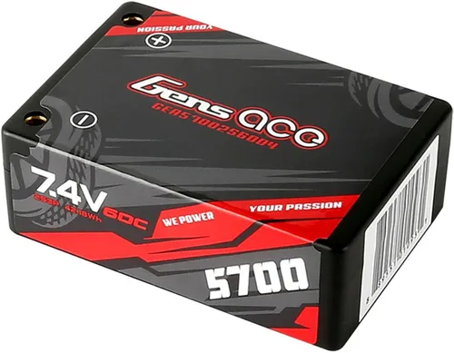 Vista 3 de Gens ace 5700mAh 7.4V 60C 2S3P HardCase Lipo Batería Sillín Pack 12 # con 0.157 in Bullet a T Plug (2 piezas)