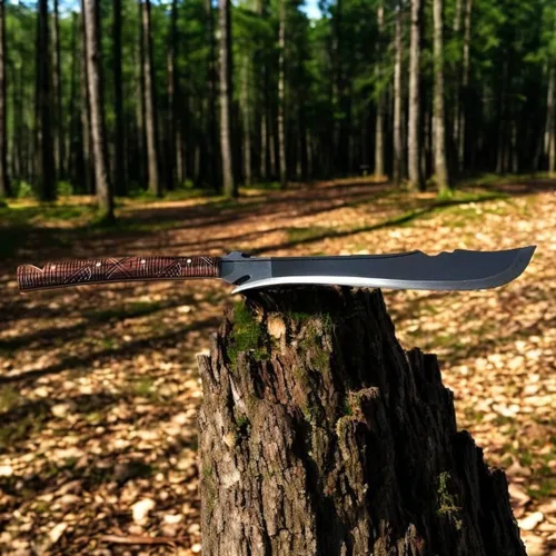Vista 5 de 25 "acero D2 caza Bowie Machete cuchillo Full Tang HRC-56-58 Razor Sharp Serration con espuma