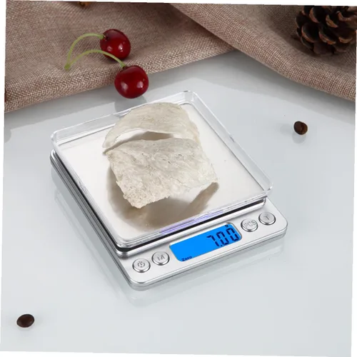 Vista 7 de Báscula digital de cocina de acero inoxidable de alta precisión para alimentos con pantalla LCD retroiluminada, función de apagado automático