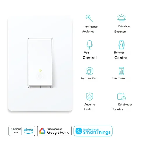Vista 2 de Kasa Smart Kit de interruptor de 3 vías HS210, necesita cable neutro, interruptor de luz Wi-Fi de 2,4 GHz funciona con Alexa y Google Home, Blanco