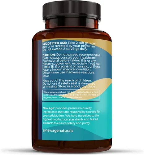 Vista 7 de NEW AGE Suplemento de aceite de pescado Omega 3 para el sistema inmunológico y de apoyo a la salud, promueve la salud de las articulaciones