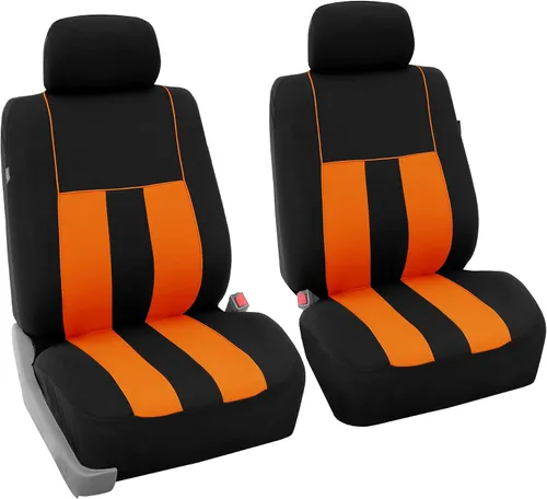 Vista 42 de FH Group Juego completo de fundas de asiento de coche de tres filas a rayas, compatible con bolsas de aire y listas para dividir, ajuste universal