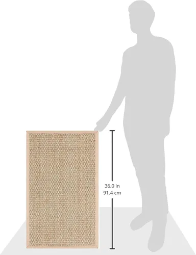 Vista 2 de SAFAVIEH Alfombra de área 2x3 - Colección de fibra natural - Natural y beige, hierba marina, patrón de tejido de canasta con borde (NF114A)