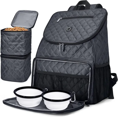 Vista 9 de BAGLHER Mochila de viaje para perros – Mochila de viaje desmontable para mascotas, bolsa para perros para viajar con 2 cuencos plegables de silicona
