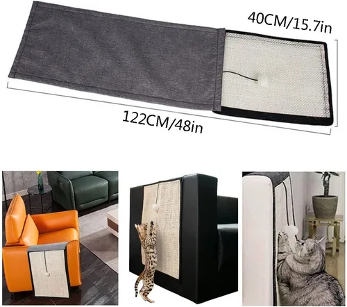 Vista 7 de Almohadilla para arañazos para gatos, sofá y muebles, protector de sisal natural para gatos, protector de sofá para gatos de interior, garras