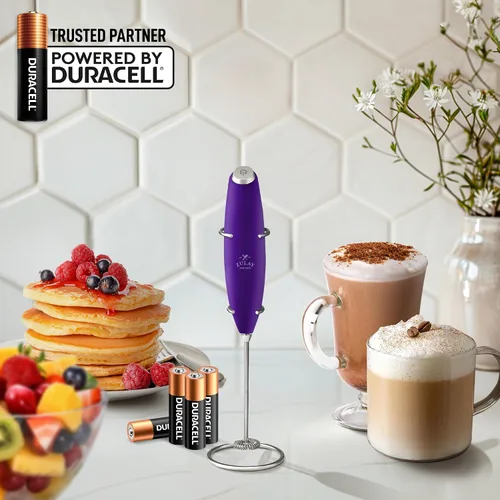Vista 75 de Zulay Milk Boss Espumador de leche potente manual, hace espuma para latte, batidor para mezclar bebidas, café, miniespumador para capuchino, frappé