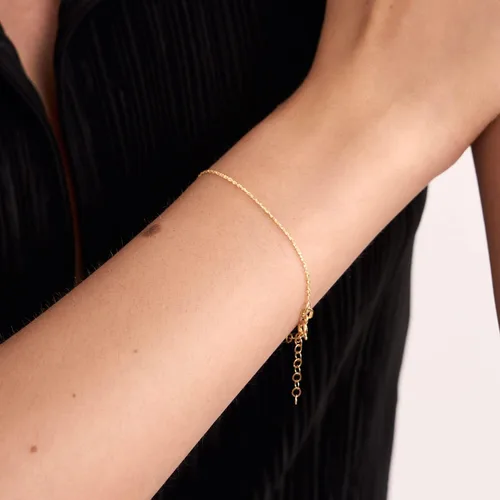 Vista 3 de Gelin Pulsera de cadena fina en oro macizo de 14 quilates, 7 pulg., Oro amarillo