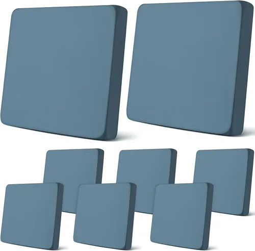 Vista 18 de Newwiee Funda de cojín, para cojín de asiento de sofá o sillón, 8 unidades, elástica, para sofá, muebles de patio y exteriores, de repuesto, suave