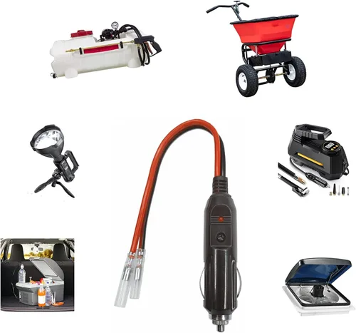 Vista 5 de Enchufe macho de encendedor de cigarrillos de repuesto para automóvil con cables - Adaptador de coche de 12 V 24 V Kit de cargador de batería de CC