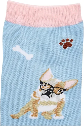 Vista 3 de K. Bell Socks Calcetines casuales para mujer para amantes de los perros