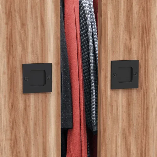 Vista 5 de Tiradores de dedo para puerta de armario - Tiradores cuadrados de 2.5 pulgadas para puerta corrediza - Tiradores empotrados para puerta de bolsillo