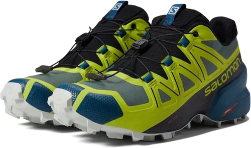 Vista 4 de Salomon Speedcross 5 GTX - Zapatos para correr en montaña para hombre Verde pato/Negro/Onagra