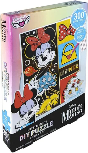 Vista 2 de Fashion Angels Disney Minnie Mouse Crystalize It! Kit de rompecabezas de bricolaje codificado por colores con más de 2000 gemas de diamante