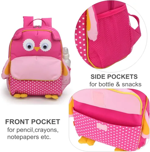 Vista 5 de Yodo Mochila escolar para niños pequeños, etiqueta con nombre y correa para el pecho