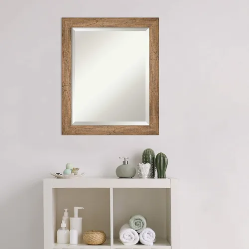 Vista 5 de Amanti Art Bathroom Mirror for Over Sink, Vanity Mirror, Wood Frame, Hangs Horizonally and Vertically, Bathroom Wall Decor, Beveled Edge