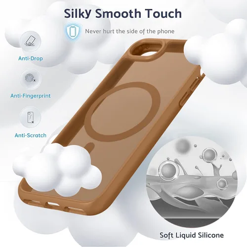 Vista 6 de Vooii Funda para iPhone SE 3ª/2ª/2020 con Magnético, Funda iPhone 8/7 [Compatible con Magsafe] [Diseño Integrado] Sensación de Agarre Cómoda Delgada