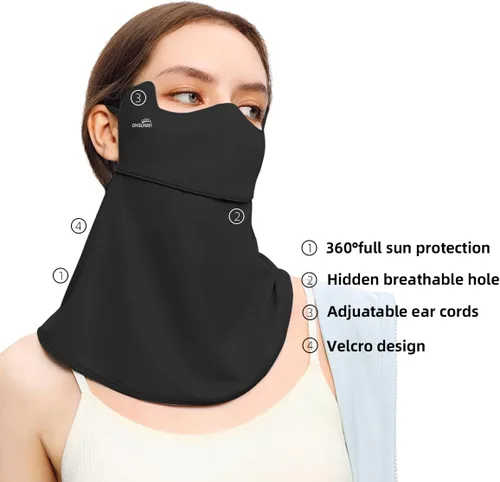 Vista 4 de Protección solar para la cara, bufanda para el cuello, polaina para mujer, UPF 50+, máscara de verano anti-UV, cubierta facial transpirable SLF5M119T