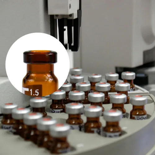 Vista 5 de ALWSCI Viales de muestreo automático de 0.1 fl oz, viales de cuello de crimpado ámbar ND11, vial GC HPLC de apertura ancha con graduación, sellos