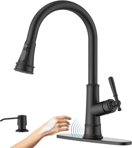 Vista 12 de APPASO Patented Design Black Kitchen Faucet with Pull Down Sprayer Negro