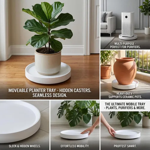 Vista 4 de Organizador de plantas de 8.9 pulgadas con ruedas ocultas, paquete