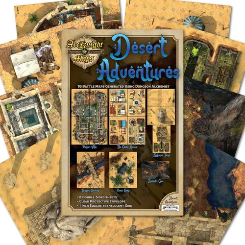 Vista 8 de Arcknight El Paquete de Mapas de la Pirámide del Faraón - 16 Mapas Modulares de RPG en 8 Páginas Doble Cara, Cuadrícula Cuadrada de 1 Pulgada