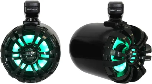 Vista 7 de Rockville RGHR45 - Receptor de agujero de calibre marino de 4 zonas, Bluetooth/Radio/Paquete remoto con cable con (2) Rockville WB65KLED 6.5