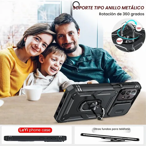 Vista 7 de LeYi Funda compatible con Samsung A23, protección de grado militar Negro