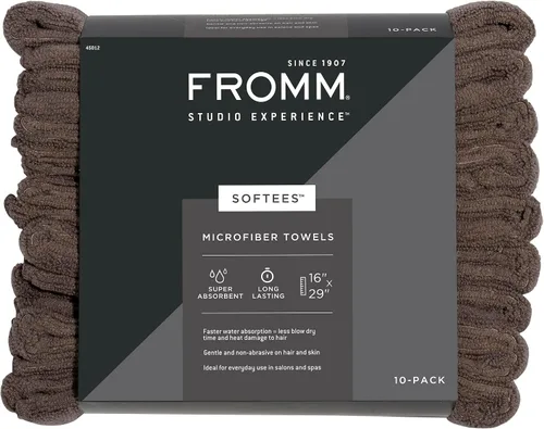 Vista 10 de Toallas de microfibra Fromm Softees para peluqueros, barberos, spa, gimnasio en Aqua, 16" por 29", 10 unidades. Toalla perfecta para el cuidado